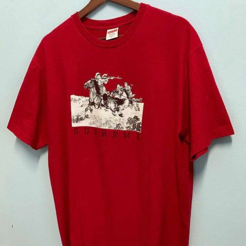 Supreme red riders tee